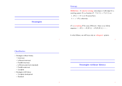 Strategies Strategies without history