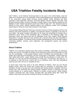 USA Triathlon Fatality Incidents Study
