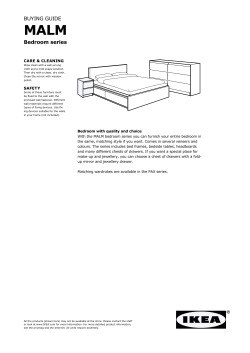 Bedroom series BUYING GUIDE