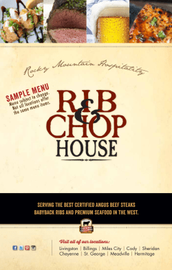 SAMPLE MENU - Rib and Chop House