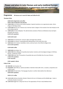 Power and place in Later Roman and early medieval Europe: