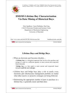 DMSMS Lifetime Buy Characterization Via Data Mining of Historical
