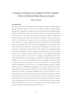 Language and Ideology in an English Civil War Pamphlet: A Study