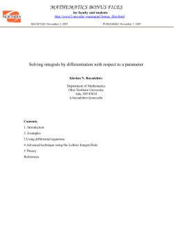 Evaluation of integrals by differentiating with respect to a parameter