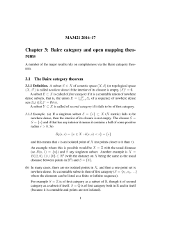 Chapter 3: Baire category and open mapping theo