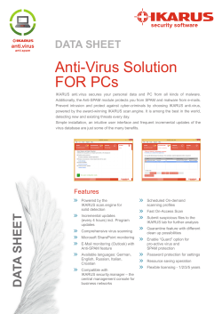 Anti-Virus Solution FOR PCs