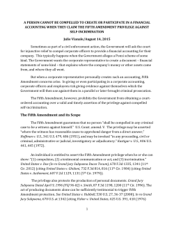 Fifth Amendment Privilege