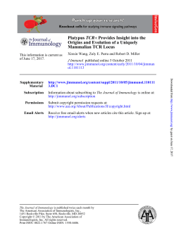 Mammalian TCR Locus Origins and Evolution of a Uniquely