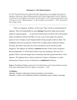 Document A: The Munson Report In 1941 President Roosevelt