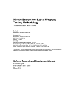 Kinetic Energy Non-Lethal Weapons Testing Methodology