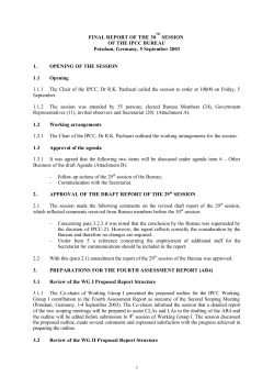 30th Session of the IPCC Bureau