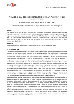 ANALYSIS OF NEAR-COINCIDENCE SITE LATTICE
