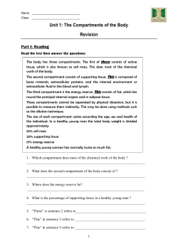 Unit 1: The Compartments of the Body Revision