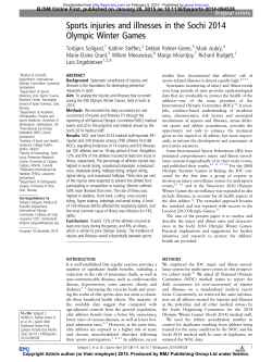 Sports injuries and illnesses in the Sochi 2014 Olympic Winter Games