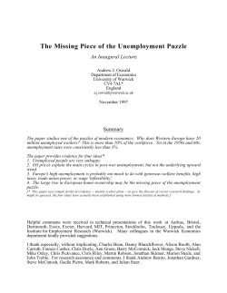 The Missing Piece of the Unemployment Puzzle