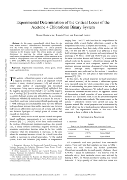 Experimental Determination of the Critical Locus of the Acetone +