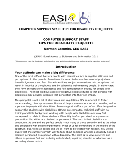 COMPUTER SUPPORT STAFF TIPS FOR DISABILITY ETIQUETTE