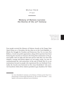 Michal &Scaron;m&iacute;d Memory of Nations narrates the Stories of the 20th