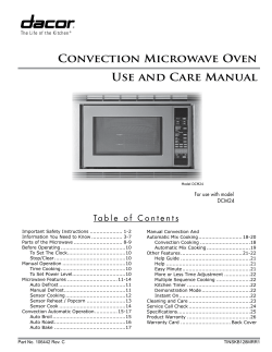 CONvEctiON MicROwAvE OvEN USE ANd CARE MANUAl