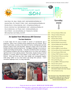Newsletter - Second Baptist Church of South Hadley MA