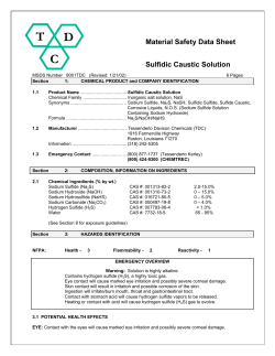 Material Safety Data Sheet Sulfidic Caustic Solution