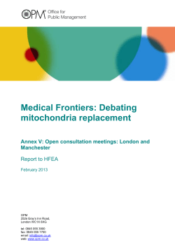 Medical Frontiers: Debating mitochondria replacement