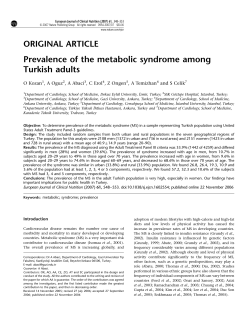 Prevalence of the metabolic syndrome among Turkish adults
