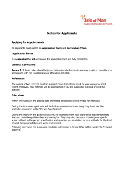 Notes for Applicants - Isle of Man Government