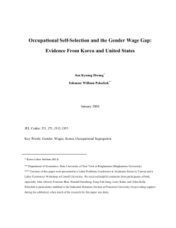 Occupational Self-Selection and the Gender Wage Gap: Evidence