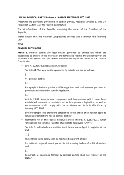 Law on Political Parties - Superior Electoral Court