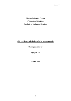 G1 cyclins and their role in oncogenesis