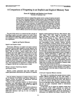 A Comparison of Forgetting in an Implicit and Explicit Memory Task