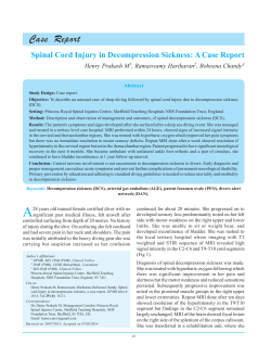 Spinal cord injury in decompression sickness