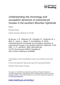 Understanding the Chronology and Occupation Dynamics of