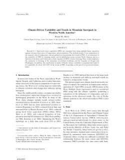 Climate-Driven Variability and Trends in Mountain