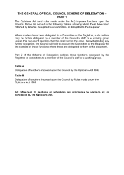 The Opticians Act (and rules made under the Act) imposes functions