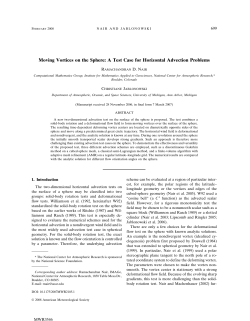Moving Vortices on the Sphere: A Test Case for Horizontal