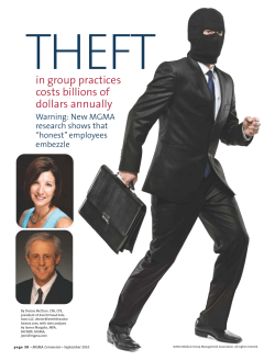 MGMA "Theft in Group Practices" - Medical Association of Georgia