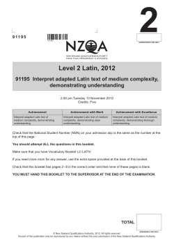 Level 2 Latin (91195) 2012