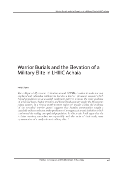Warrior Burials and the Elevation of a Military Elite in