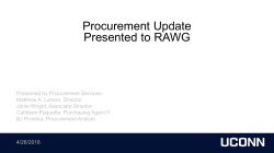Procurement Update Presented to RAWG