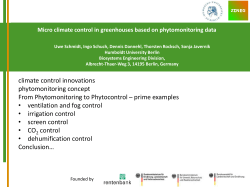 Microclimate control in greenhouses based on