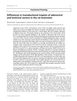 Differences in transductional tropism of adenoviral and lentiviral