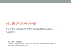 the abuse of dominance - EU