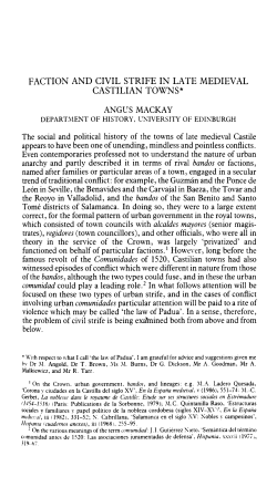 FACTION AND CIVIL STRIFE IN LATE MEDIEVAL CASTILIAN