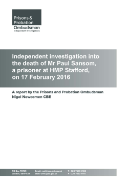 Independent investigation into the death of Mr Paul Sansom, a