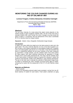 monitoring the colour changes during ag- ing of salami by mia