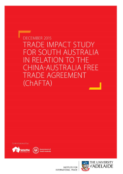 Trade impact study for South Australia in relation to the China