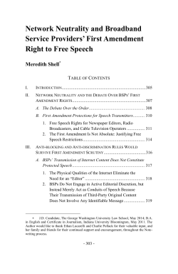 Network Neutrality and Broadband Service Providers` First
