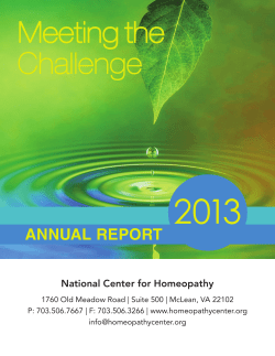 annual report - National Center for Homeopathy